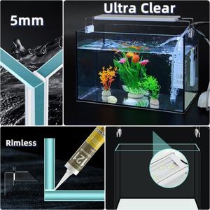 Usine En Gros Verre Fish Tank Salon Aquarium Bureau Poisson Rouge Betta Réservoir En Verre Transparent Fish Tank - Product Image 3