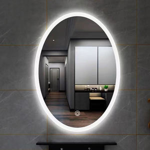Miroir de douche ovale à LED tactile anti-buée, miroir intelligent moderne pour salle de bain, miroir mural intelligent pour chambre à coucher - Product Image 1