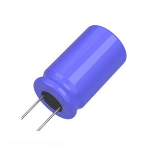 Condensateur radial TH en aluminium 220 µF 20 % 63 V, référence 678D227M063EK3D, à traverser (TH) - Product Image 1