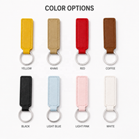Porte-clés minimaliste en cuir PU, mignon, en forme de cœur, rond, rectangulaire, pour clés de voiture, porte-clés, breloque de sac, pendentif, accessoire, cadeau