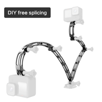 Support de casque d'équitation en alliage d'aluminium de poteau d'extension incurvé de 76mm de vente chaude pour des accessoires de caméra d'action et de sport