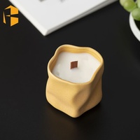 Pot à bougie en céramique personnalisable de forme libre FUBEI LIVING |   Vase à bougie de forme irrégulière, logo et emballage personnalisés