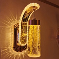 Lámpara LED de pared de acrílico de 20W, luz LED de pared creativa de estilo nórdico, ámbar, para dormitorio, mesita de noche, balcón, escalera, pasillo