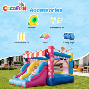 <span class=keywords><strong>Castillo</strong></span> Inflable de Princesa con Tobogán para Fiestas de Cumpleaños de Niñas, Marca Cocofish, de Tela Oxford, para Jardín - Product Image 4