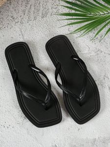 Tongs légères et respirantes pour femmes, à bout ouvert, pour l'été et l'automne, tendance mode décontractée, plage, bord de mer, couleur unie - Product Image 1