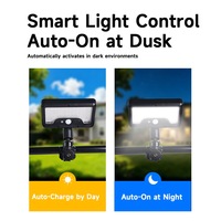 Lampu Tali Tenaga Surya Tahan Air IP65 Sensor Gerak PIR LED Isi Ulang 1500mAh Lampu Dinding Taman Halaman Luar Ruangan
