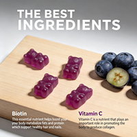 Gummies de biotine en marque blanche OEM 10000 mcg pour la beauté des cheveux, de la peau et des ongles, complément alimentaire pour femmes, 60/120/180 gummies