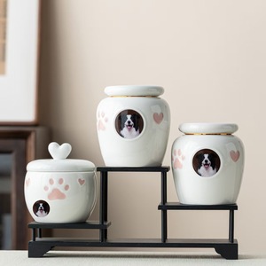 Guci Keramik Foto Kustom Buatan Tangan Ramah Lingkungan untuk Hewan Peliharaan Kecil Anjing Hewan Kesayangan Wadah Kremasi Elegan Kenang-kenangan Peringatan - Product Image 2