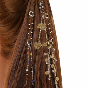 Cuerda de <span class=keywords><strong>pelo</strong></span> trenzada exagerada de estilo americano europeo, Natural Colgante de Piedra, anillo de <span class=keywords><strong>pelo</strong></span> Retro de estilo étnico y diademas con Clip - Product Image 2