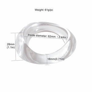 UJBOX透明アクリル不定形小径分厚いブレスレット女性用ファッションバングル薄い手首用ジュエリーギフト卸売 - Product Image 5