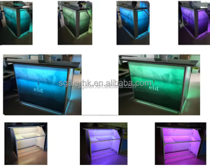 Fantastic Popular <b>White</b> Color LED Lighting Portable bar <b>Table</b> Night Club Furniture Portable Folding Bar - Product Image 2