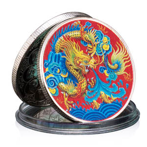 มังกรจีนสิบสองราศีของที่ระลึกชุบทองเงินและของขวัญเหรียญโชคดีเหรียญที่ระลึก - Product Image 4