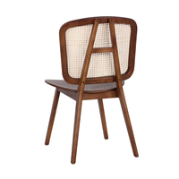 Les fabricants de meubles vendent de nombreuses chaises de salle à manger de plein air de style crème, dossier en rotin tressé, cafés hôtel chai