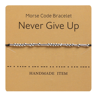 Bracelet personnalisé en code Morse Perles sur cordon de soie Bracelet d'amitié Cadeau pour elle