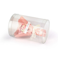 Emballage en cylindre transparent en plastique, boîte cadeau transparente, boîte ronde pour fleurs avec couvercle