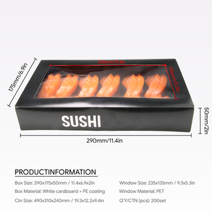 Scatola Ecologica Pieghevole per Asporto, Stampa Digitale Personalizzata, Scatola per Sushi per Ristoranti Giapponesi, Scatola Riciclabile per Biscotti - Product Image 4