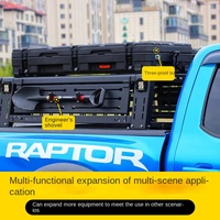 Barres de toit surélevées en acier noir sur mesure pour benne de pick-up, conception anti-roulement avec panneaux MOLLE pour accessoires tout-terrain 4x4