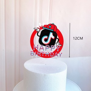 Decoración Acrílica para Pastel con Temática de <span class=keywords><strong>Tiktok</strong></span>, Decoración para Pastel de Cumpleaños, Decoración para Cupcakes XQA032 - Product Image 6
