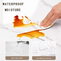Papier peint auto-adhésif en mousse épaisse effet marbre pour chambre à coucher, carrelage céramique, autocollant mural imperméable pour salle de bain, film décoratif doré