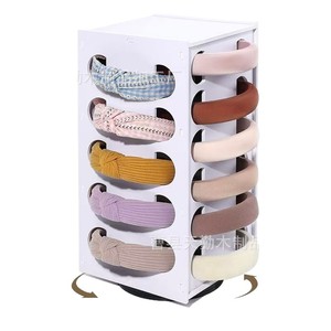 Modern minimalist wooden headband storage rack, multi-layered <b>rotating</b> headband <b>display</b> <b>stand</b>, hair accessory storage rack. - Product Image 5