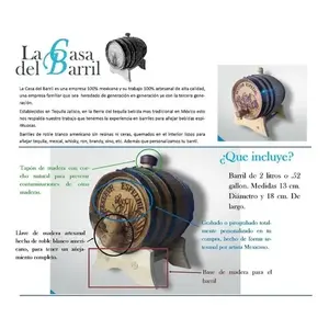 Barril de Madera de 2L para Cerveza y Licores, Uso Industrial, The Barrel House - Product Image 4