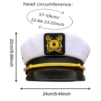 Chapeaux de capitaine classiques blancs en gros avec visière brevetée pour adultes, parfaits pour les bateaux et les fêtes