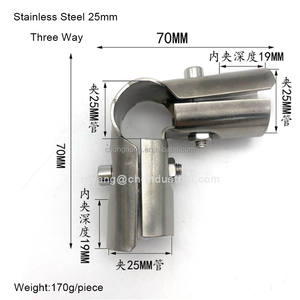 Conector de Tubería de Acero Inoxidable de Tres Vías, Junta Cruzada para Pasamanos, Abrazadera de Conexión <span class=keywords><strong>Universal</strong></span> - Product Image 2