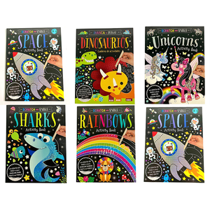 Libro mágico de arcoíris para colorear, libro de páginas con plantillas, Stylus de madera para niños - Product Image 5