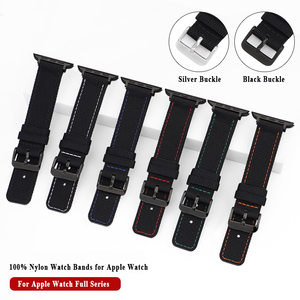 สายนาฬิกาอัจริฉริยะผ้าแคนวาสสำหรับ <span class=keywords><strong>Apple</strong></span> <span class=keywords><strong>Watch</strong></span> ครบชุด38มม. 42มม. 45มม. 49มม. - Product Image 2