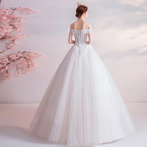 جديد وصول مقوس دانتيل عقدة فستان الزفاف ألف خط الكرة ثوب الزفاف اللباس - Product Image 4