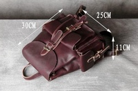 Sac à dos en cuir véritable pour femmes, sac à dos en cuir véritable à Grain complet