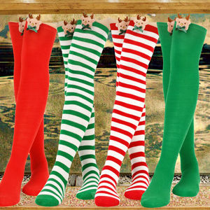 <span class=keywords><strong>Calze</strong></span> Lunghe da Donna in Maglia <span class=keywords><strong>a</strong></span> <span class=keywords><strong>Righe</strong></span> <span class=keywords><strong>Colorate</strong></span>, Sopra il Ginocchio, per Uso Quotidiano - Vendita Calda e di Tendenza - Product Image 2