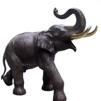 Sculpture d'éléphant bébé personnalisable en bronze, moulée par fonderie, impression numérique moderne, statue en métal poli