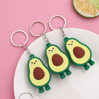 Porte-clés créatif en PVC 3D en forme de fruit de dessin animé, porte-clés mignon en forme d'avocat pour cadeau promotionnel d'entreprise
