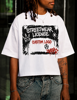 T-shirt graphique streetwear oversize 300 GSM en coton épais 100 % avec impression DTG, coupe carrée et courte pour homme