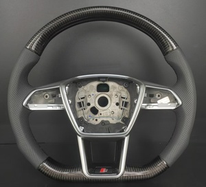 Volante de Coche Personalizado de Fibra de Carbono y Cuero Perforado con Logotipo Personalizado para <span class=keywords><strong>Audi</strong></span> A3/A4/A5/A6/A7/A8/Q3/Q5/Q7/R8/RS3/Serie RS - Product Image 1