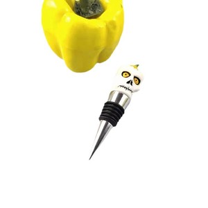 Halloween Wine Stopper Set Plastic Bottle Sealers With Ghost Skull Pumpkin Cat Design For Party Decorations - Product Image 5