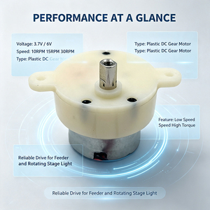 Motore DC a ingranaggi in plastica HY ad alta coppia e bassa velocità 6V 30RPM M37 per alimentatore automatico per animali domestici, sfera rotante, luce da palcoscenico - Product Image 5