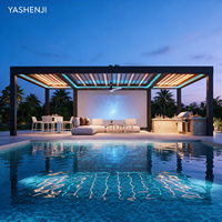 Pergola bioclimatique en aluminium pour extérieur, gazebo 3x3m 3x4m 4x6m, toit à lames orientables, imperméable, pour maison, jardin, patio, balcon