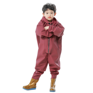 Combinaison de pluie imperméable une pièce de haute qualité pour enfants avec bottes intégrées, combinaison de pêche et de jeu pour enfants - Product Image 3