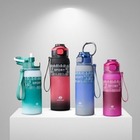 Bouteille d'eau de sport Tritan sans BPA avec logo personnalisé, bouteilles d'eau de sport réutilisables en plastique, ventes chaudes