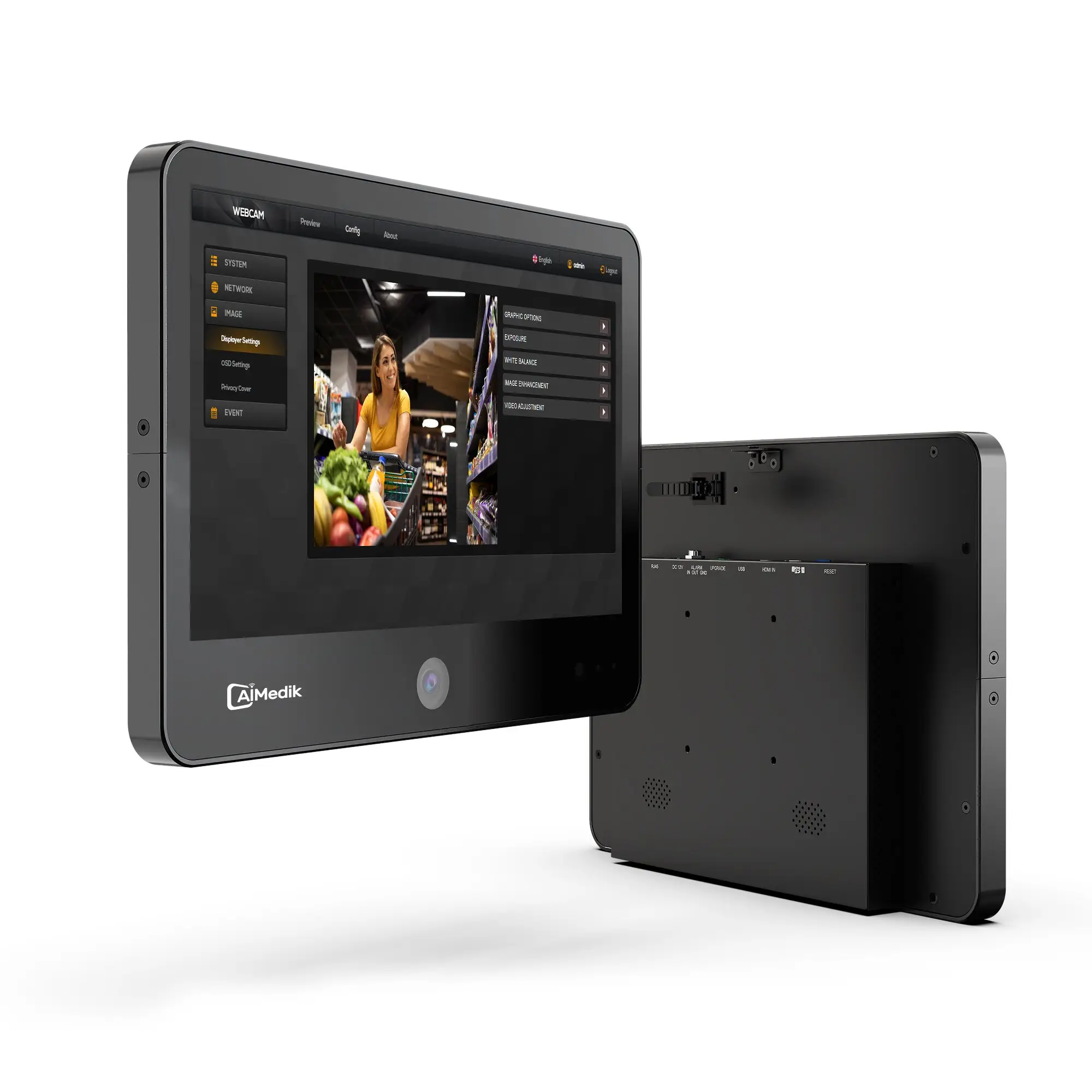 AIMEDIK 13.3 inç Full HD IP kamu görünümü gözetim Video kayıt monitörü