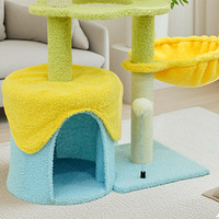 Arbre à chat de style campagnard pastoral avec lit intégré, désodorisant et anti-formaldéhyde, design peu encombrant