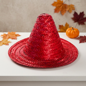 Sombrero Mexicano de Bambú con Rayas y Bordado a Mano para Fiestas y Playa para Niños - Product Image 3