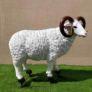 Estatua de Oveja de Fibra de Vidrio de Tamaño Real, Escultura de Animal Simulada Realista, Modelo de Cabra Personalizado para Jardín, Parque, Granja, Temática - Product Image 1