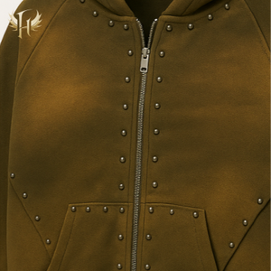 Felpa con cappuccio da uomo con chiusura a cerniera in metallo con rivetto in metallo sbiadito da sole - Product Image 3