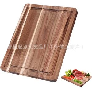 Planche à découper portable en bois d'acacia pour usage domestique, planche à découper solide en bois pour légumes et fruits, plateau en bois pour steaks et charcuteries - Product Image 2