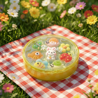 Bonbons Gélifiés 3D Animaux et Fleurs, en Pot Rond, Saveurs Fruitées, Vente en Gros, Marque Privée