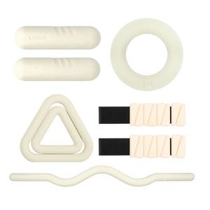 Set de Accesorios de Pilates Beige: Pesas de Silicona para Muñecas y Tobillos, Anillo de Pesas, Barra y Mancuernas para Ejercicio, Yoga y Entrenamiento - Product Image 1