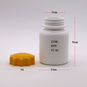 Botella de suplemento de etiqueta privada de HDPE de 225ml, Color personalizado con tapa en forma de <span class=keywords><strong>rueda</strong></span> para suplemento alimenticio <span class=keywords><strong>nutricional</strong></span>, cápsula de píldora gomosa - Product Image 2
